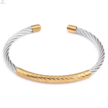 Brazalete ajustable simple del cable del acero inoxidable del brazalete de las obras clásicas de la manera 2018